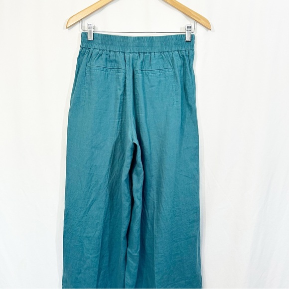 Athleta Playa Linen High Rise Pleated Wide Leg Pants in Borealis Blue - Picture 9 of 13